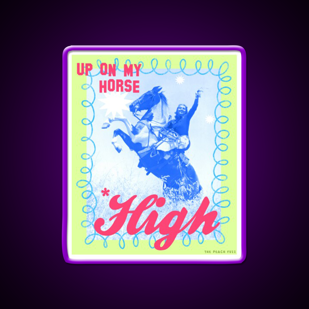 Up On My Horse High The Peach Fuzz Green Leaf Led Neon Sign Rgb Color - LED neon sign view 9