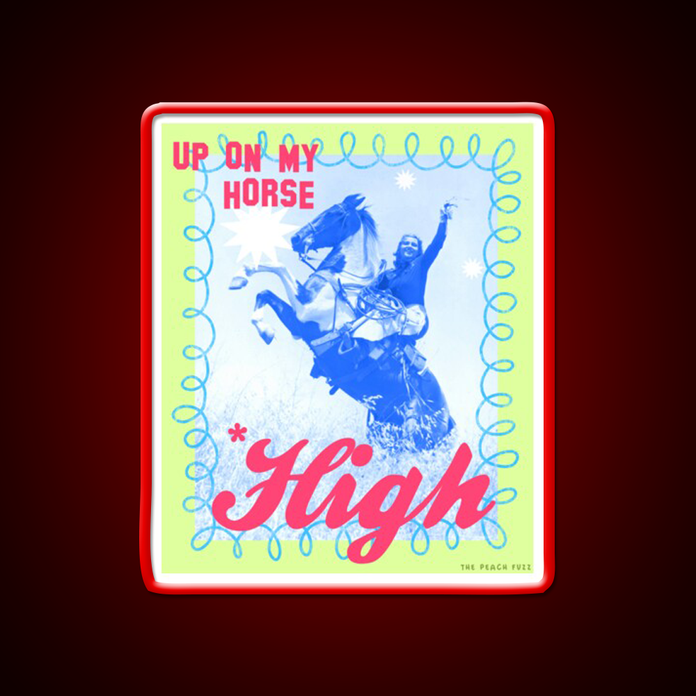Up On My Horse High The Peach Fuzz Green Leaf Led Neon Sign Rgb Color - LED neon sign view 10