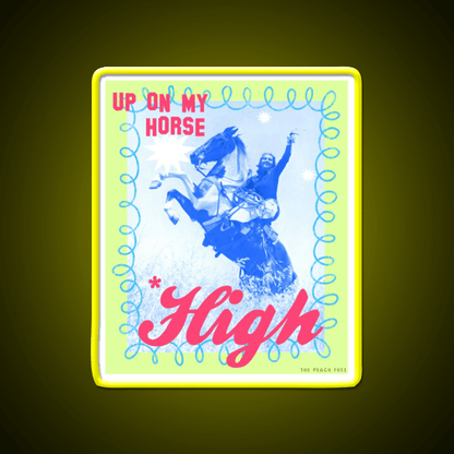 Up On My Horse High The Peach Fuzz Green Leaf Led Neon Sign Rgb Color - Shineneon