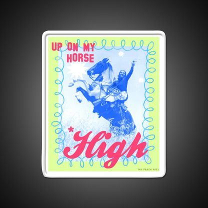 Up On My Horse High The Peach Fuzz Green Leaf Led Neon Sign Rgb Color - LED neon sign view 11