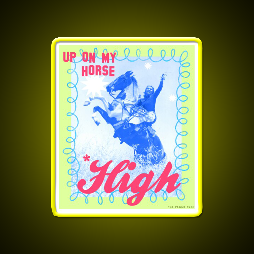 Up On My Horse High The Peach Fuzz Green Leaf Led Neon Sign Rgb Color - LED neon sign view 7
