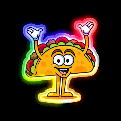 Up Taco Led Neon Sign Mexican Food Sign Rgb Color - LED neon sign close-up detail