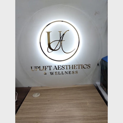 Uplift Aesthetics Wellness Acrylic Business Logo Sign - Shineneon