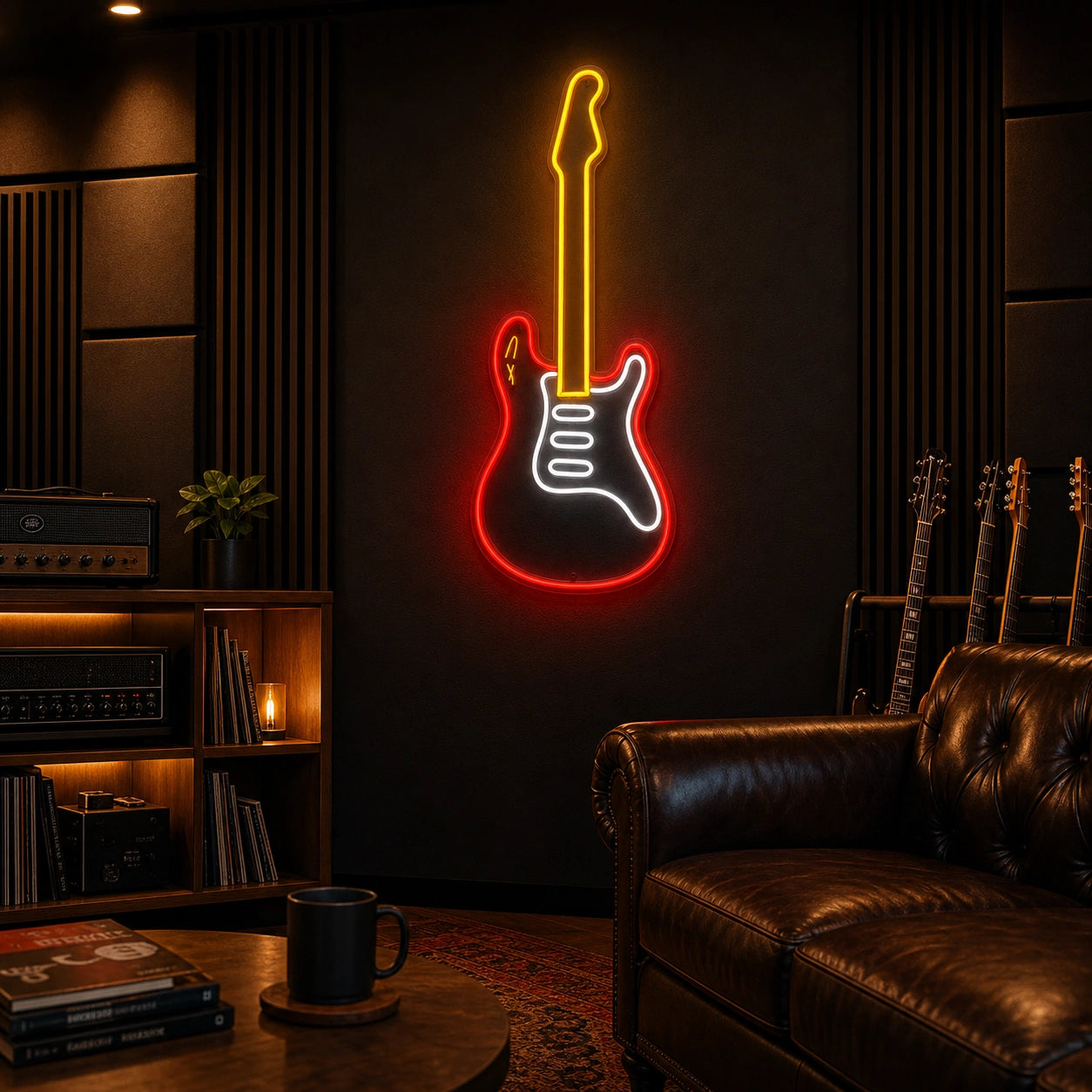 Upright Electric Guitar LED Neon Sign high-converting product image
