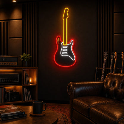 Upright Electric Guitar LED Neon Sign high-converting product image