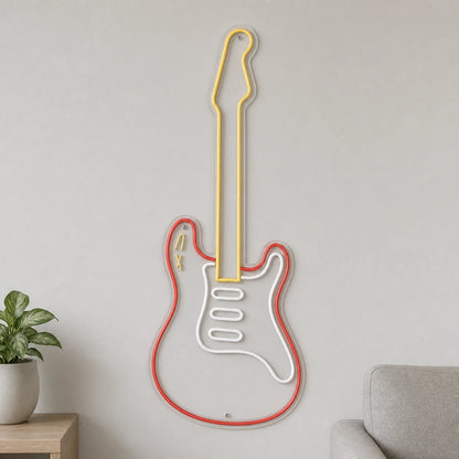 Upright Electric Guitar LED Neon Sign size image