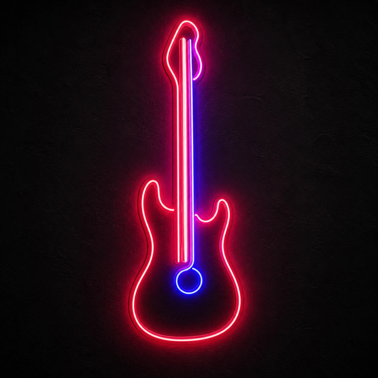 Upright Guitar With Round Sound Hole LED Neon Sign main product image