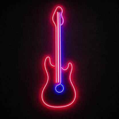 Upright Guitar With Round Sound Hole LED Neon Sign main product image