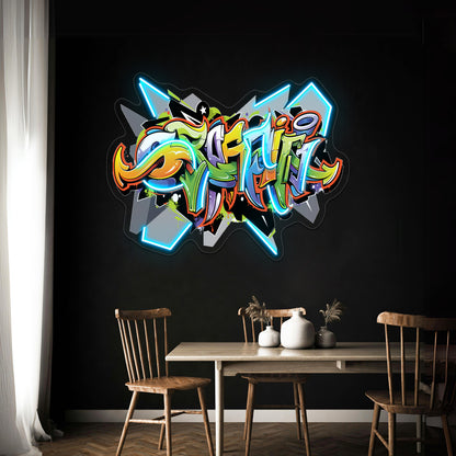 Urban Art Graffiti Tshirt Design Wall Artwork Neon Signs