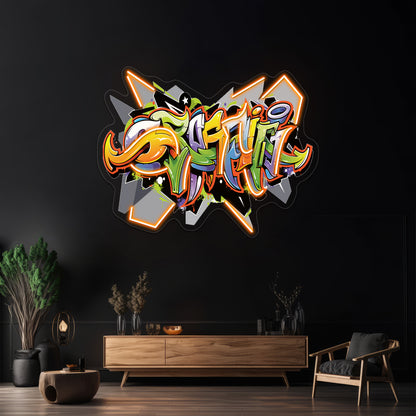 Urban Art Graffiti Tshirt Design Wall Artwork Neon Signs