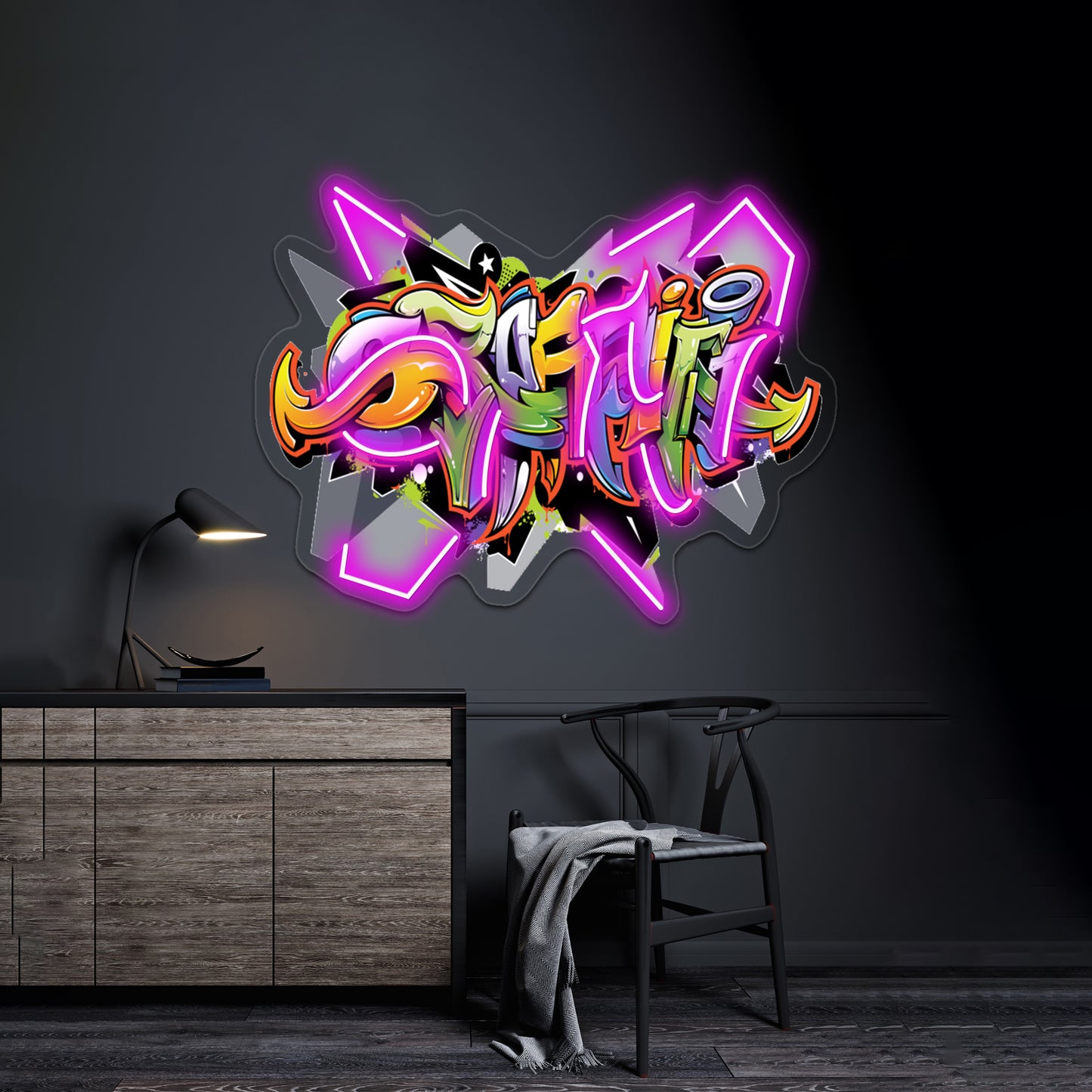 Urban Art Graffiti Tshirt Design Wall Artwork Neon Signs