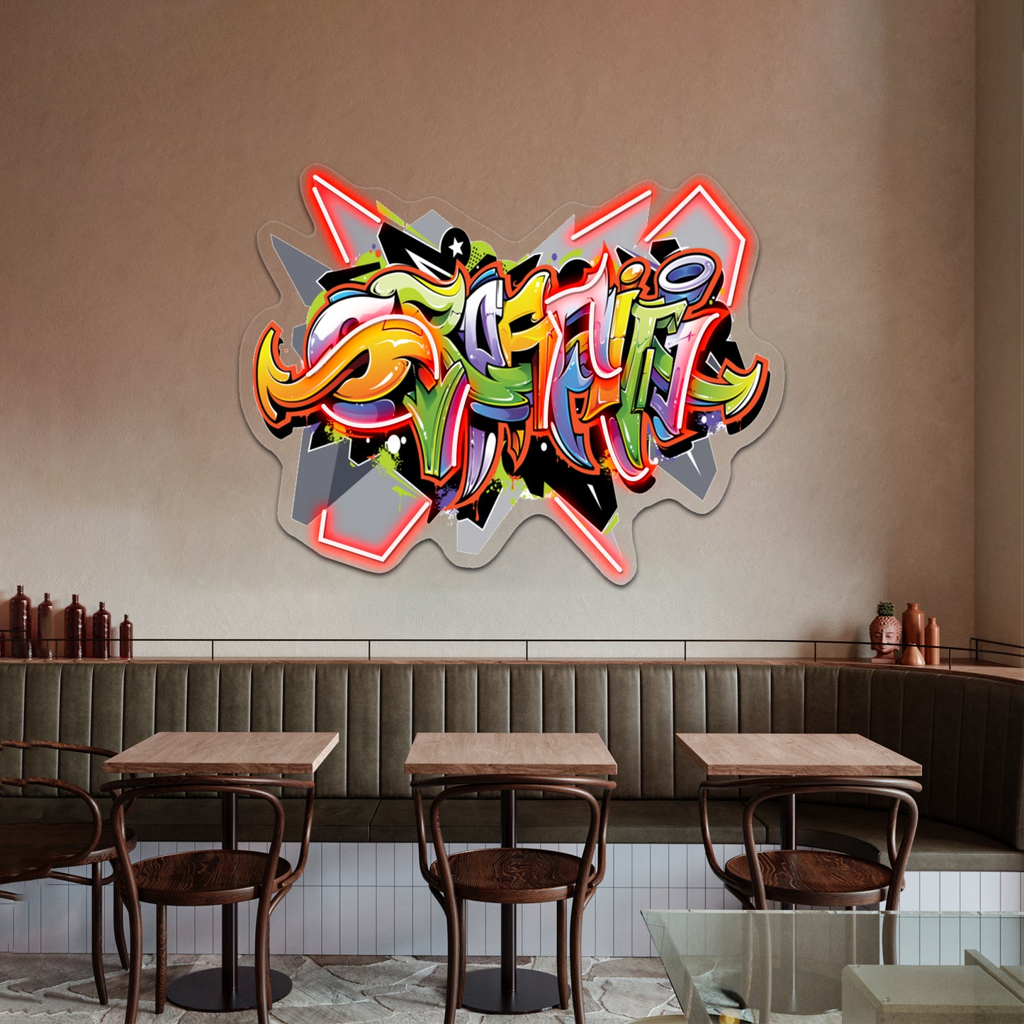 Urban Art Graffiti Tshirt Design Wall Artwork Neon Signs