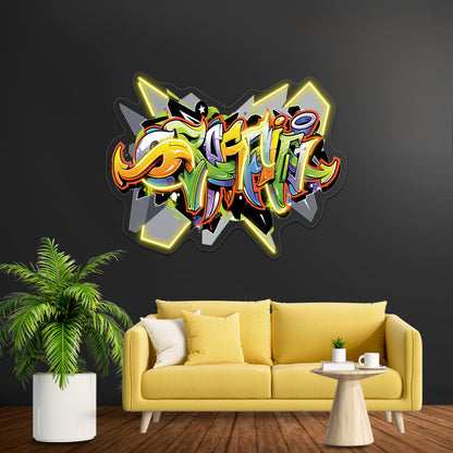 Urban Art Graffiti Tshirt Design Wall Artwork Neon Signs