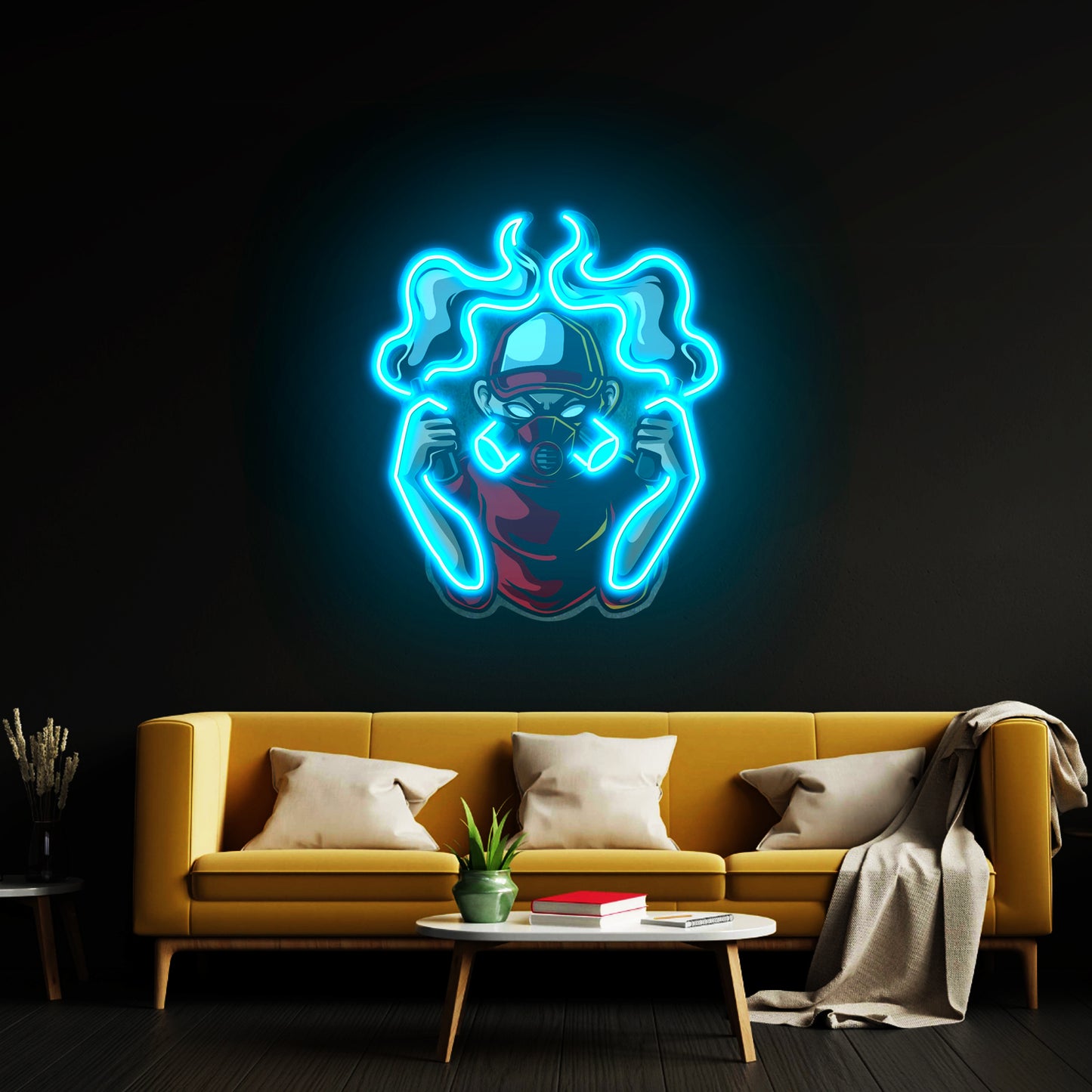 Urban Boy With A Gas Mask Led Neon Sign Light Custom Led Signs