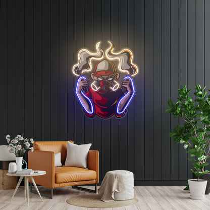 Urban Boy With A Gas Mask Led Neon Sign Light Custom Led Signs