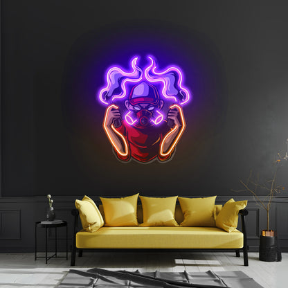 Urban Boy With A Gas Mask Led Neon Sign Light Custom Led Signs