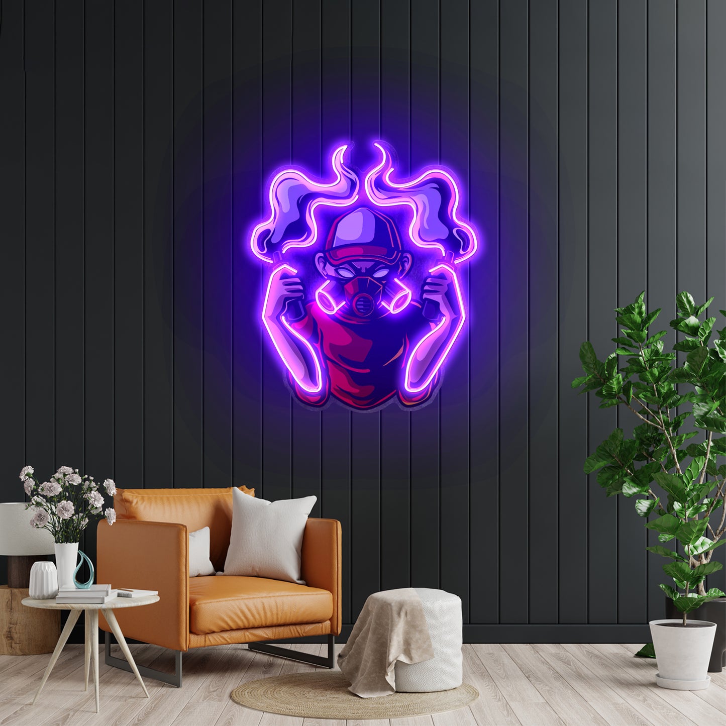 Urban Boy With A Gas Mask Led Neon Sign Light Custom Led Signs