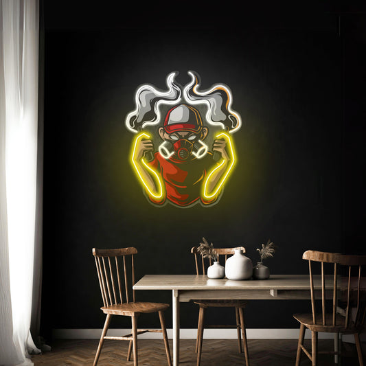 Urban Boy With A Gas Mask Led Neon Sign Light Custom Led Signs