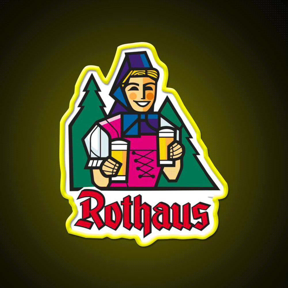 Urban Revitalization Rothaus With Brewery Beer Bar Decor Led Neon Sign Rgb Color - Custom LED neon sign front view