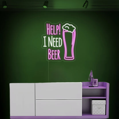 Urgent Help I Need Beer Neon Sign | Shineneon