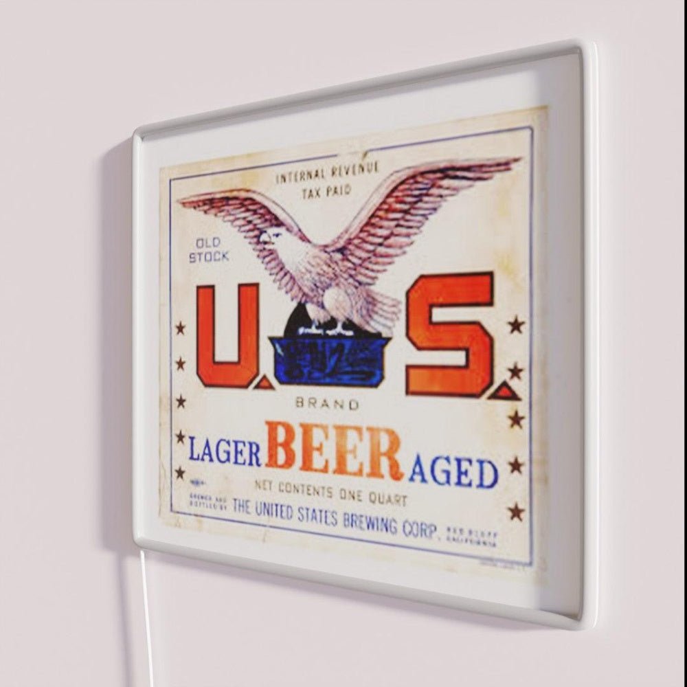 Us Aged Lager Beer Distressed Rgb Led Neon Sign - Shineneon