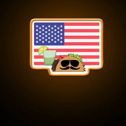 Usa American Flag 4Th Of July Taco Time America Taco Led Neon Sign Rgb Color - Shineneon