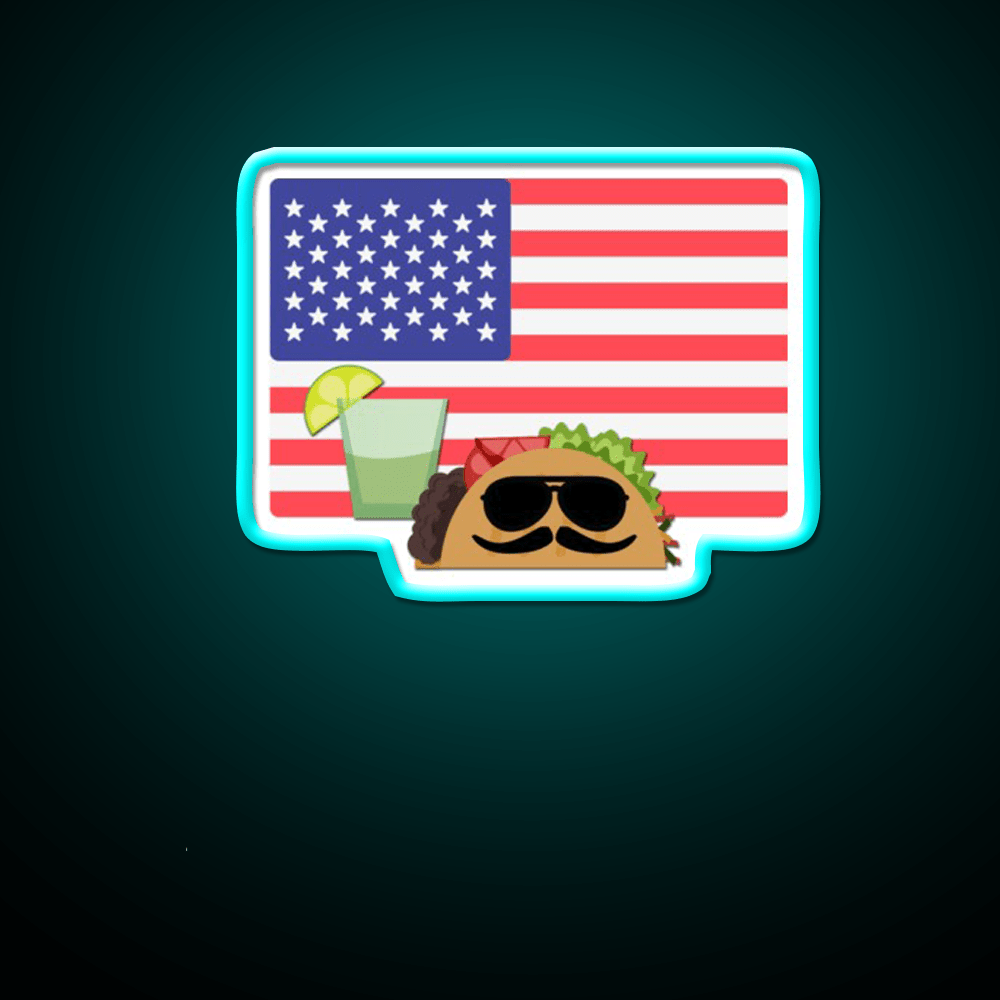 Usa American Flag 4Th Of July Taco Time America Taco Led Neon Sign Rgb Color - Shineneon