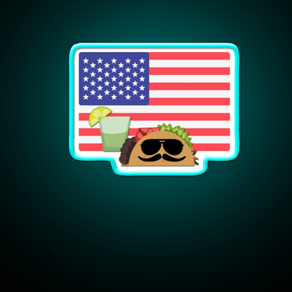 Usa American Flag 4Th Of July Taco Time America Taco Led Neon Sign Rgb Color - Shineneon