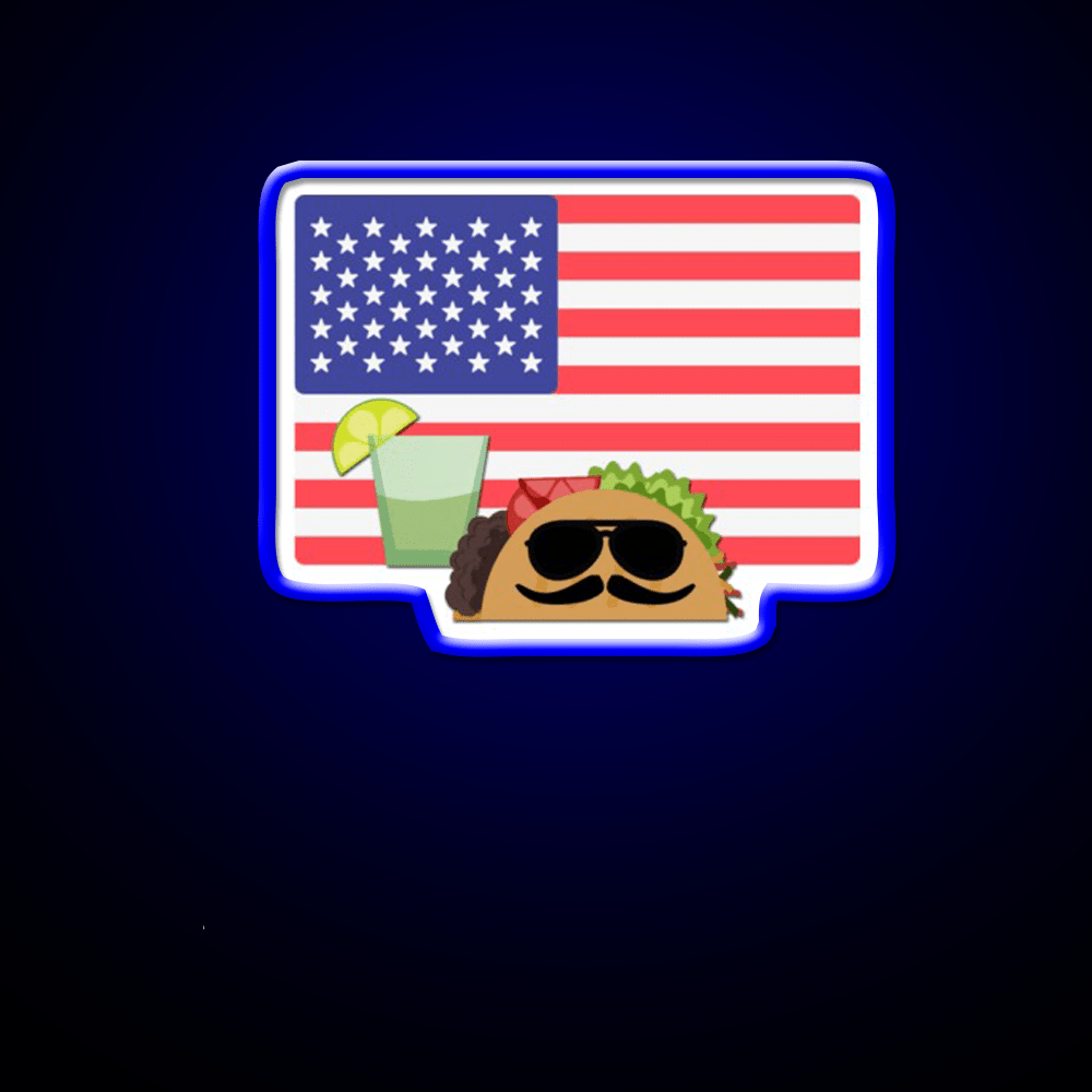 Usa American Flag 4Th Of July Taco Time America Taco Led Neon Sign Rgb Color - Shineneon