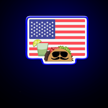 Usa American Flag 4Th Of July Taco Time America Taco Led Neon Sign Rgb Color - Shineneon