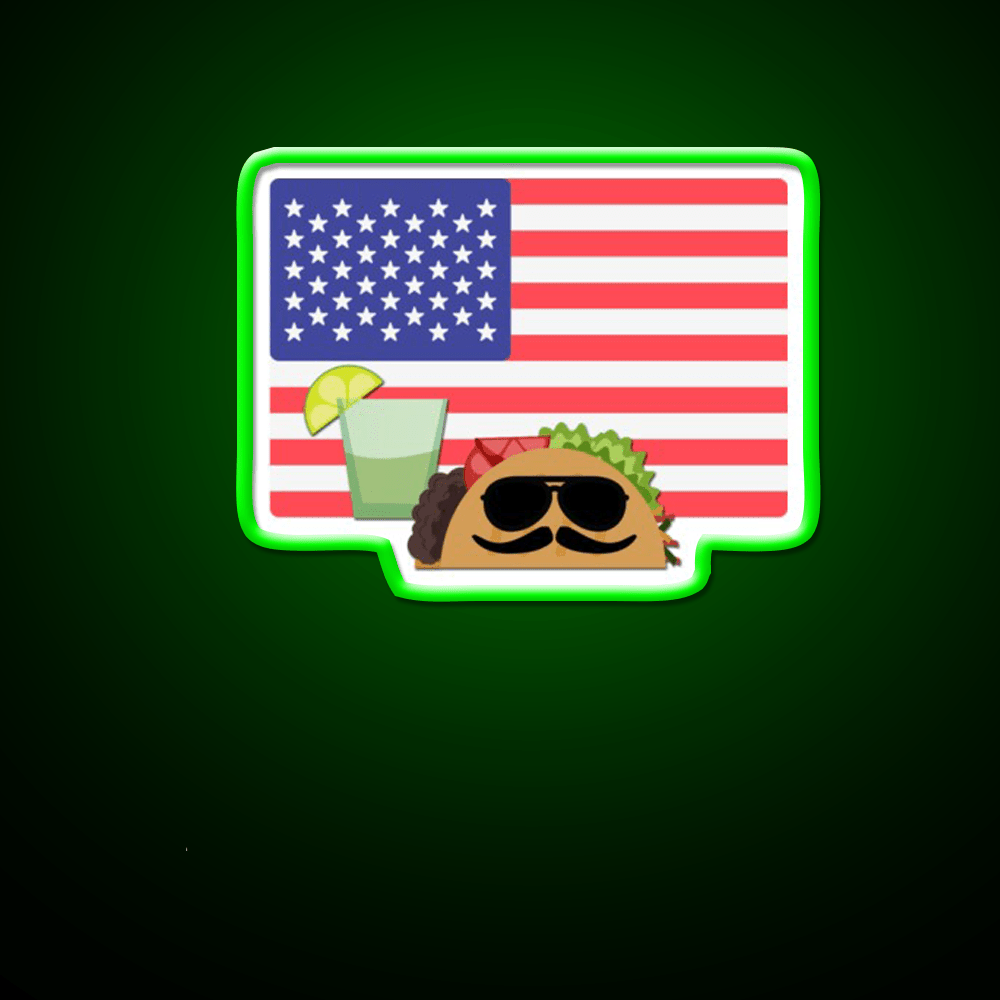 Usa American Flag 4Th Of July Taco Time America Taco Led Neon Sign Rgb Color - Shineneon