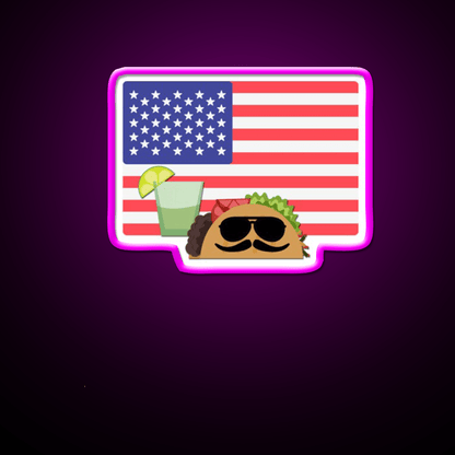 Usa American Flag 4Th Of July Taco Time America Taco Led Neon Sign Rgb Color - Shineneon