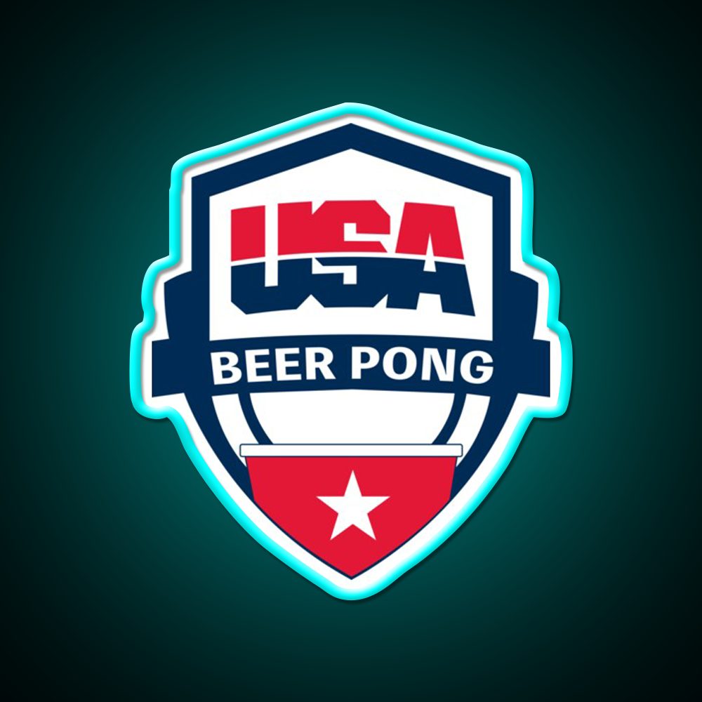 Usa Beer Pong Beer Bar Decor Led Neon Sign Rgb Color - Size and dimension reference