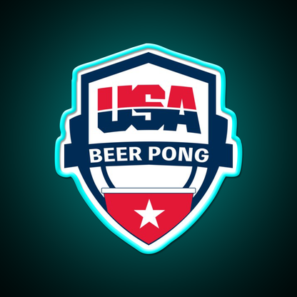 Usa Beer Pong Beer Bar Decor Led Neon Sign Rgb Color - Size and dimension reference
