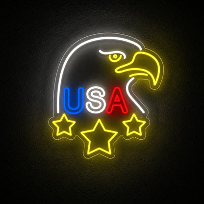 USA Eagle With Stars LED Neon Sign main product image