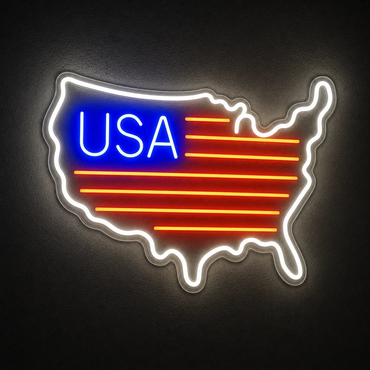USA Flag Map LED Neon Sign main product image