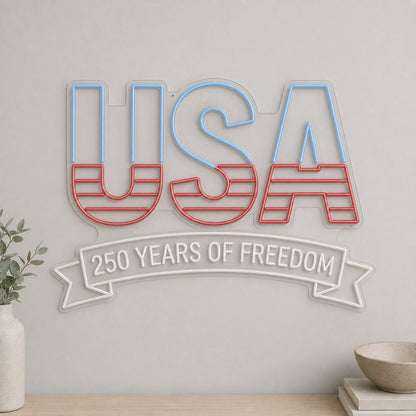 USA Freedom LED Neon Sign size image