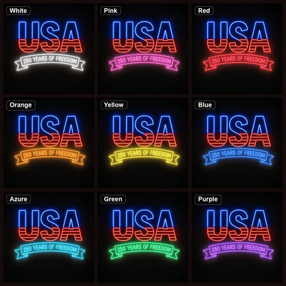 USA Freedom LED Neon Sign color grid