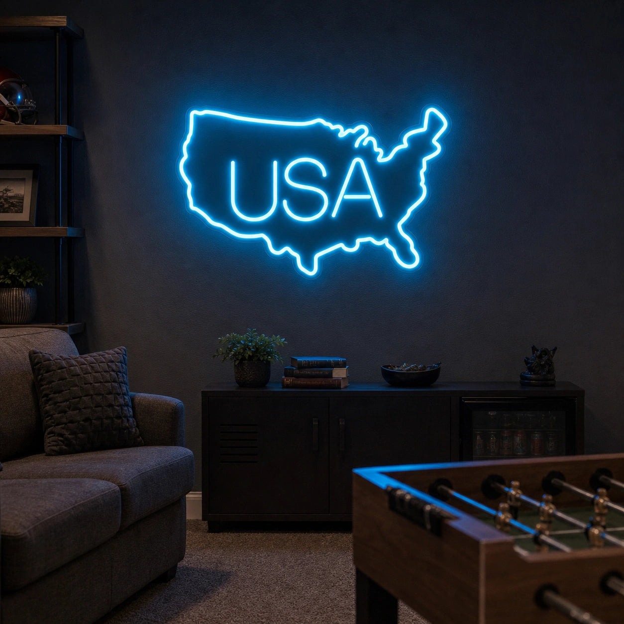 USA Map LED Neon Sign Garage Man Cave Neon Sign real lifestyle scene