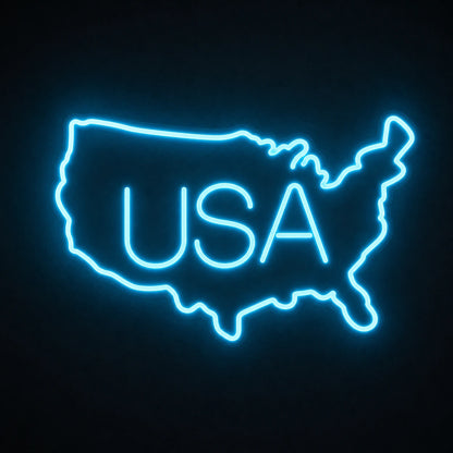 USA Map LED Neon Sign Garage Man Cave Neon Sign main product image