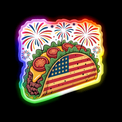 Usa Taco Led Neon Sign Mexican Food Sign Rgb Color - LED neon sign close-up detail