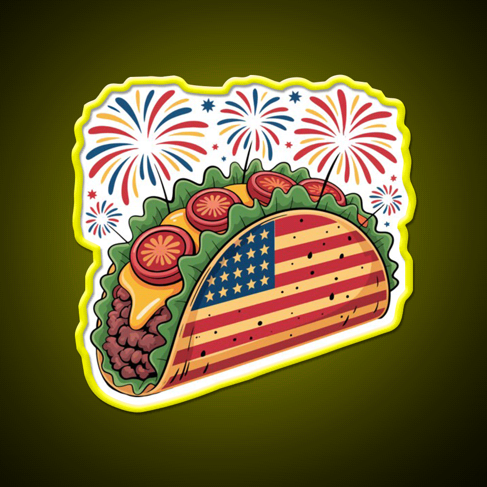 Usa Taco Led Neon Sign Mexican Food Sign Rgb Color - Custom LED neon sign front view