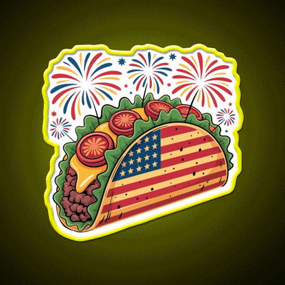 Usa Taco Led Neon Sign Mexican Food Sign Rgb Color - Custom LED neon sign front view