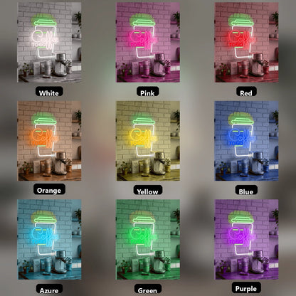 Usb Dimmable Coffee Wall Decor LED Neon Sign - 05 Color Grid