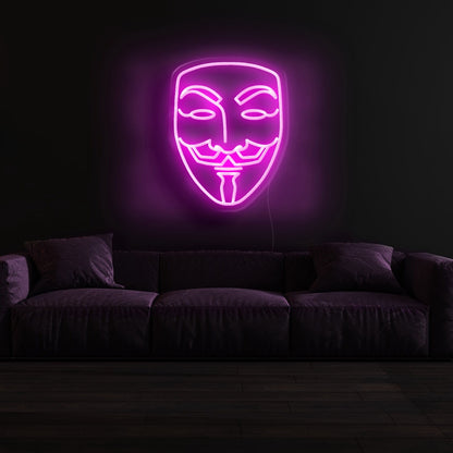 V For Vendetta Mask Neon Sign | Shineneon