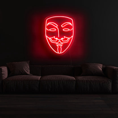 V For Vendetta Mask Neon Sign | Shineneon