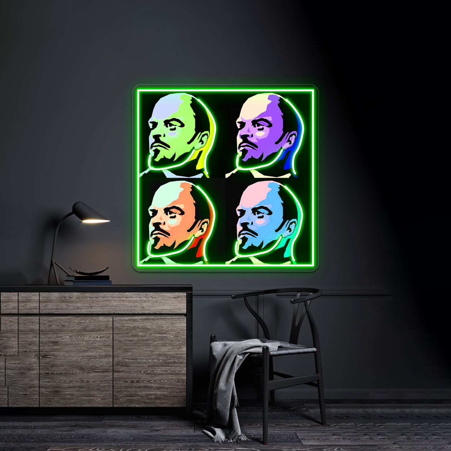 V I Lenin Pop Artwork Personalized Neon Signs