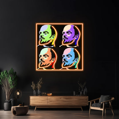 V I Lenin Pop Artwork Personalized Neon Signs