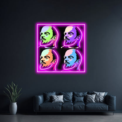 V I Lenin Pop Artwork Personalized Neon Signs