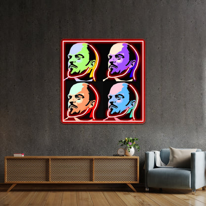 V I Lenin Pop Artwork Personalized Neon Signs